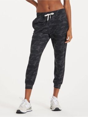 Vuori Black Charcoal Camo Joggers with White Drawstring